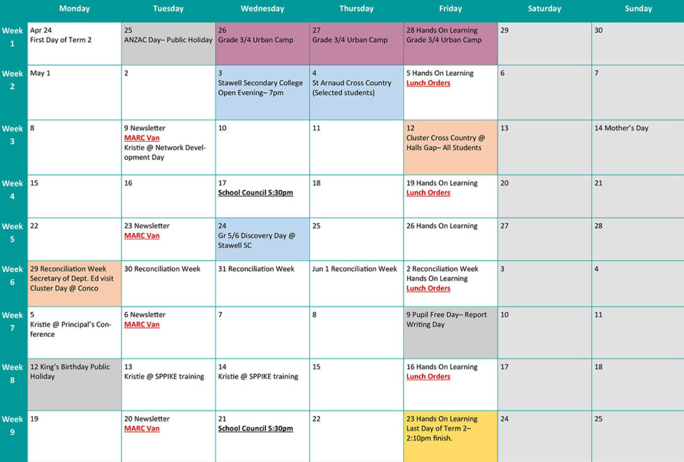 TIMETABLE | Concongella Primary School